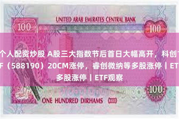 个人配资炒股 A股三大指数节后首日大幅高开，科创100ETF（588190）20CM涨停，睿创微纳等多股涨停丨ETF观察