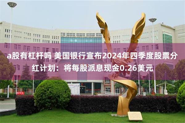 a股有杠杆吗 美国银行宣布2024年四季度股票分红计划：将每股派息现金0.26美元