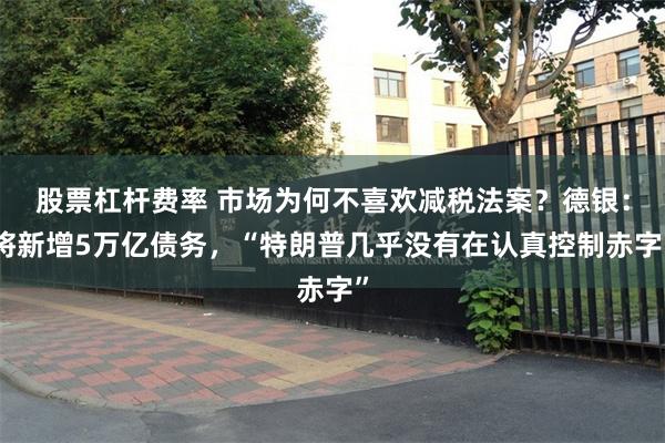 股票杠杆费率 市场为何不喜欢减税法案？德银：将新增5万亿债务，“特朗普几乎没有在