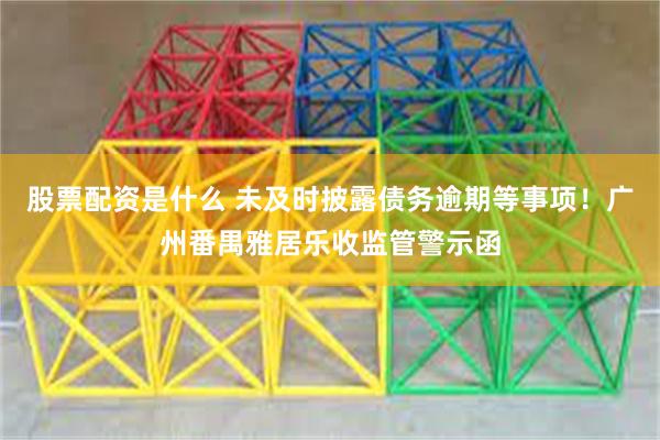 股票配资是什么 未及时披露债务逾期等事项！广州番禺雅居乐收监管警示函