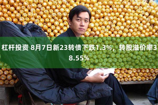 杠杆投资 8月7日新23转债下跌1.3%，转股溢价率38.55%